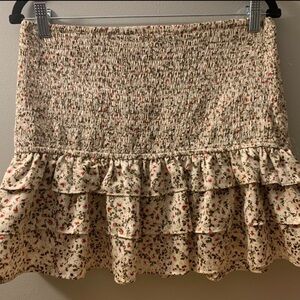 blue b/grey bandit floral ruffle skirt